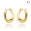 14K Gold Twisted Oval Hoop Earrings