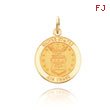 14K Gold U.S. Air Force Insignia Disc Pendant