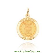 14K Gold U.S. Air Force Insignia Disc Pendant