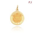 14K Gold U.S. Army Insignia Disc Pendant