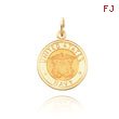 14K Gold U.S. Navy Insignia Disc Pendant