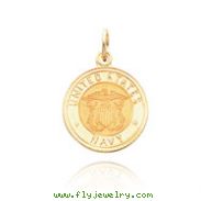 14K Gold U.S. Navy Insignia Disc Pendant