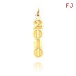 14K Gold Vertical 2010 Charm