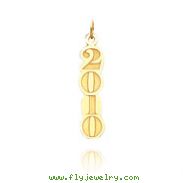 14K Gold Vertical 2010 Charm