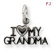 14K Gold White Gold I Love My Grandma Charm