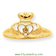 14K Gold White Topaz April Birthstone Ring