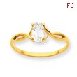 14K Gold White Topaz April Ring