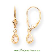 14K Gold White Zircon Earrings - April