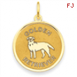 14k Golden Retriever Disc Charm