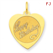 14k Happy Birthday Heart Disc Charm