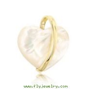 14K Heart Design Mother of Pearl Pendant