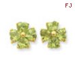 14k Heart Peridot Flower Post Earrings