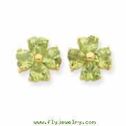 14k Heart Peridot Flower Post Earrings