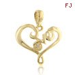 14K Heart Within Love Diamond Pendant