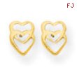 14k Hearts Post Earrings