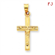 14k Hollow Crucifix Pendant