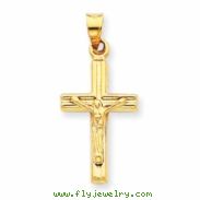 14k Hollow Crucifix Pendant