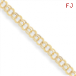 14k Hollow Double Link Charm Bracelet