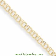 14k Hollow Double Link Charm Bracelet