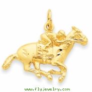 14k Horse w/Jockey Charm