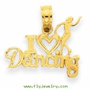 14k I Heart Dancing w/Dancer Pendant