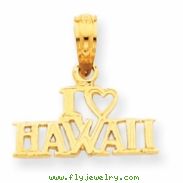 14k I Heart Hawaii Pendant