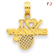 14k I Heart Tennis Pendant