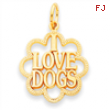 14k I Love Dogs Charm