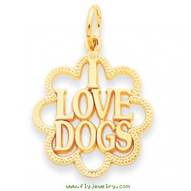 14k I Love Dogs Charm