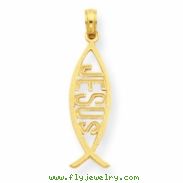 14K Ichthus Fish with " " " " " " " " Jesus" " " " " " ""