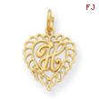 14k Initial H Charm