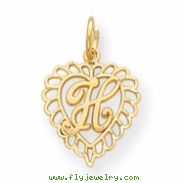 14k Initial H Charm