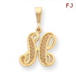 14k Initial H Charm