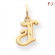 14k Initial J Charm