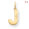 14k Initial J Charm