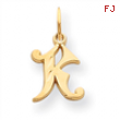 14k Initial K Charm