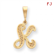 14k Initial K Charm