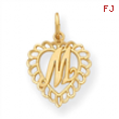 14k Initial M Charm