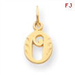 14k Initial O Charm