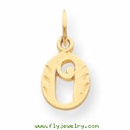 14k Initial O Charm