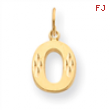 14k Initial O Charm