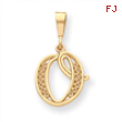 14k Initial O Charm
