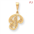 14k Initial P Charm