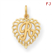 14k Initial R Charm