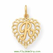 14k Initial R Charm
