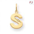 14k Initial S Charm