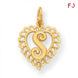 14k Initial S Charm