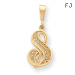 14k Initial S Charm