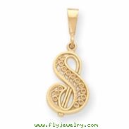 14k Initial S Charm