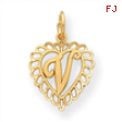 14k Initial V Charm